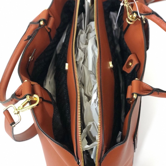 NWT• Steve Madden Cognac Handbag - Picture 6 of 8